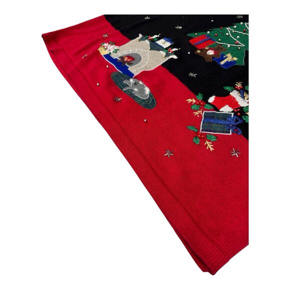 Vintage Nutcracker Black XL Embroidered Embellished Christmas Theme Sweater - Picture 11 of 12